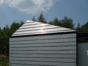 Cabrio sliding roof at the Observatory Dresden. Cabrio sliding roof in asymmetrical pyramid shape.