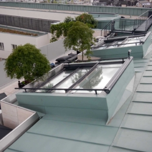 OpenAir Dachschiebefenster in Wien (Objekt 1138). 3-teiliges OpenAir Dachschiebefenster in Wien im Park Hyatt Hotel (270 x 270 cm)