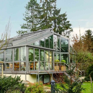 OpenAir Schiebedach in Hamburg (Objekt 1034). Objekt 1034 - Wintergarten mit 4-teiligem OpenAir Schiebedach in Hamburg ( 1220 x 540 x 500 cm)